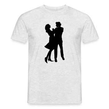 Dancing dance couple man and woman shadow figure - Men's T-Shirt - heather grey - Front - AI Model Male 178 dark (178cm)
