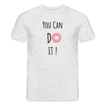 You can do it, do it, donut - Männer T-Shirt - Grau meliert - Vorne - AI Model Male 178 dark (178cm)