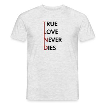 True Love never Dies - T-shirt homme - gris chiné - Devant - AI Model Male 178 dark (178cm)