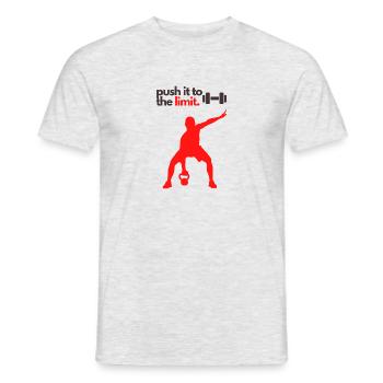 push it to the limit - Männer T-Shirt - Grau meliert - Vorne - AI Model Male 178 dark (178cm)