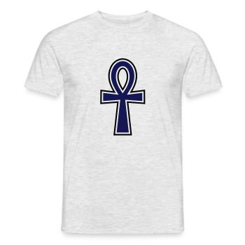 Ankh Cross__V002 - T-shirt homme - gris chiné - Devant - AI Model Male 178 dark (178cm)