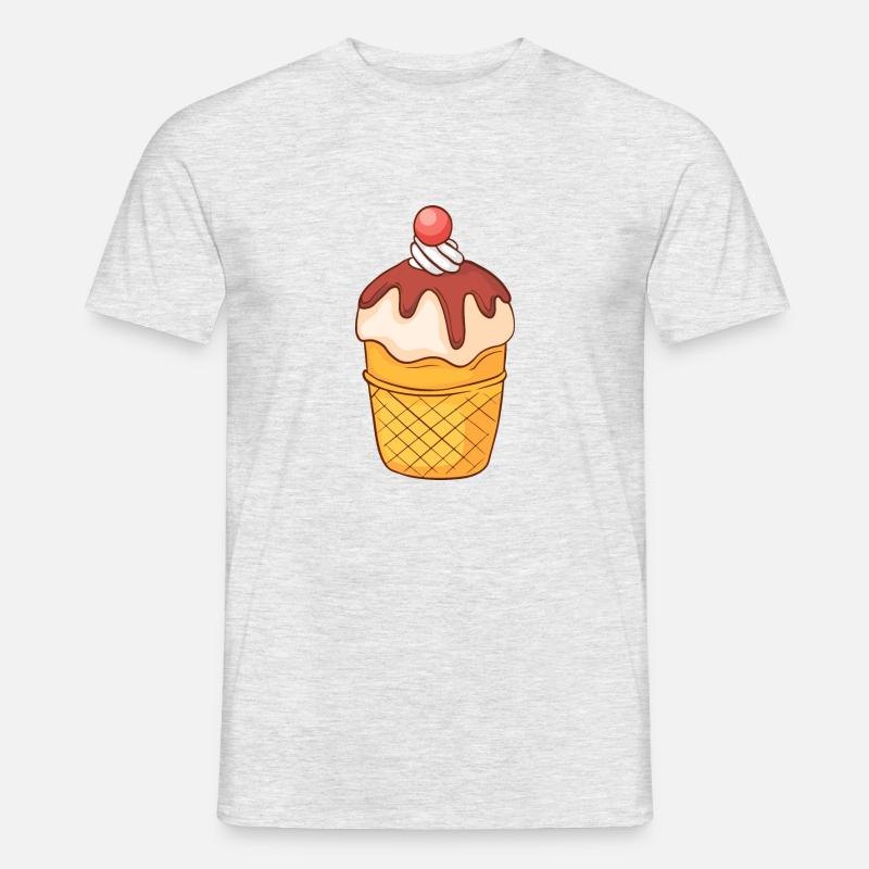 Eis Speiseeis Eiskrem Eiscreme Kugeleis Eisbecher - Männer T-Shirt - Grau meliert
