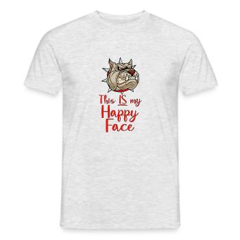 Angry face face cartoon happy face cartoon - Men's T-Shirt - heather grey - Front - AI Model Male 178 dark (178cm)