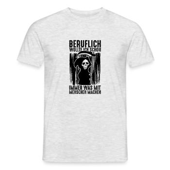 Lustiger Bestatter Spruch Bestattung Arzt Geschenk - Männer T-Shirt - Grau meliert - Vorne - AI Model Male 178 dark (178cm)