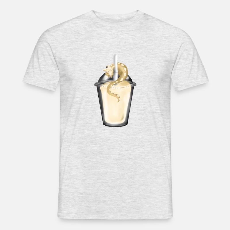 Milchshake mit Drache - Männer T-Shirt - Grau meliert