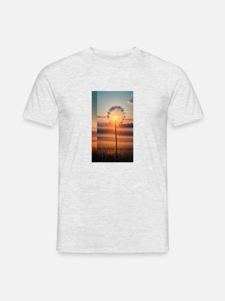 Pusteblume Sunset - Männer T-Shirt - Grau meliert