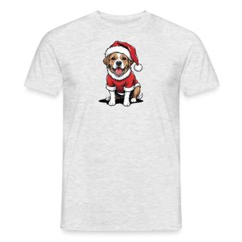Santa Dog Santa Claus Dog Gift - Men's T-Shirt - heather grey - Front - AI Model Male 178 dark (178cm)