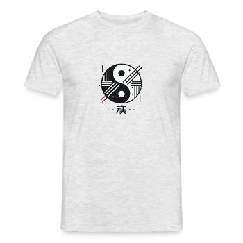 „Chōwa – Moderne Harmonie“ - Männer T-Shirt - Grau meliert - Vorne - AI Model Male 178 dark (178cm)