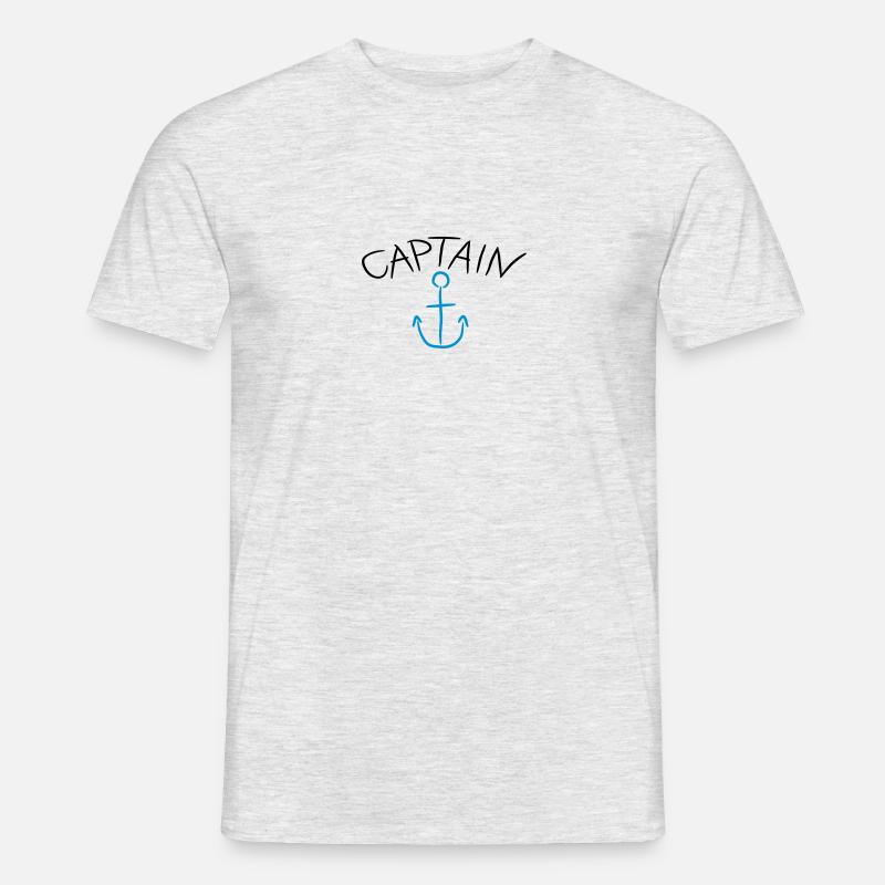Captain Anchor Comic Logo - Männer T-Shirt - Grau meliert