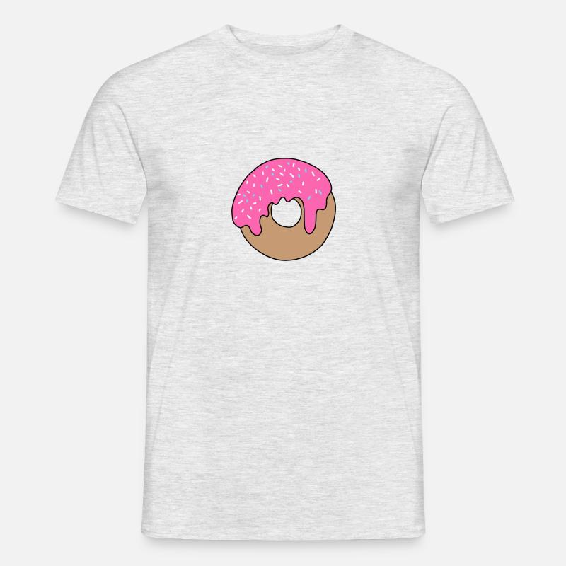 Pinker Donut Donut worry Candy Süßigkeiten Dessert - Männer T-Shirt - Grau meliert