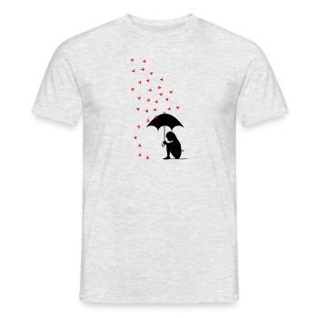 Regen und Herzen - Männer T-Shirt - Grau meliert - Vorne - AI Model Male 178 dark (178cm)
