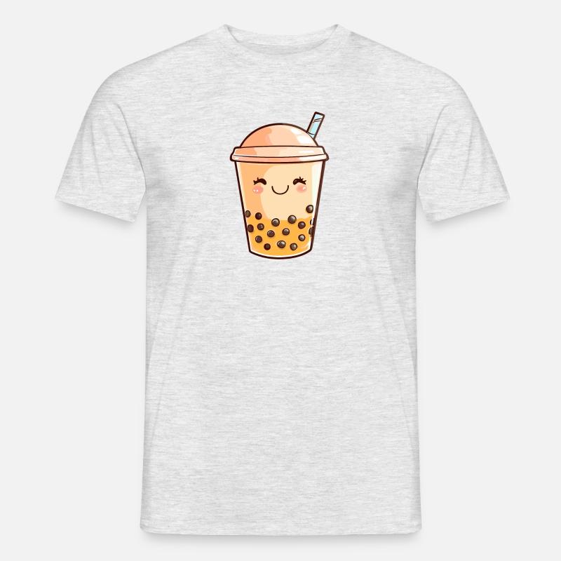 Boba Bubbletea - Männer T-Shirt - Grau meliert