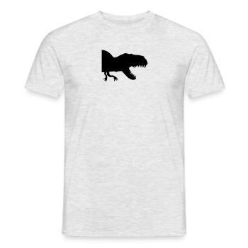 half half silhouette black outline t-rex carnivore - Men's T-Shirt - heather grey - Front - AI Model Male 178 dark (178cm)