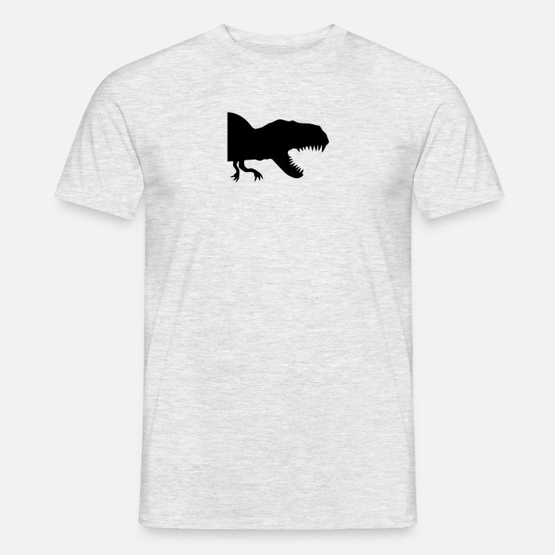 halb hälfte silhouette schwarz umriss t-rex fleisc - Männer T-Shirt - Grau meliert