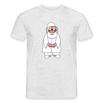 opa alt grossvater schlafanzug mantel muetze muede - Männer T-Shirt - Grau meliert - Vorne - AI Model Male 178 dark (178cm)
