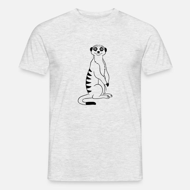 Erdmännchen - Männer T-Shirt - Grau meliert