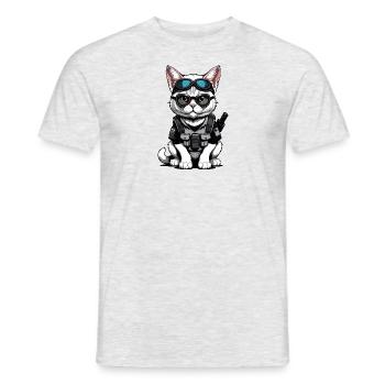 Chat Airsoft Chat Chat Jouant Airsoft Cadeau Militaire - T-shirt homme - gris chiné - Devant - AI Model Male 178 dark (178cm)
