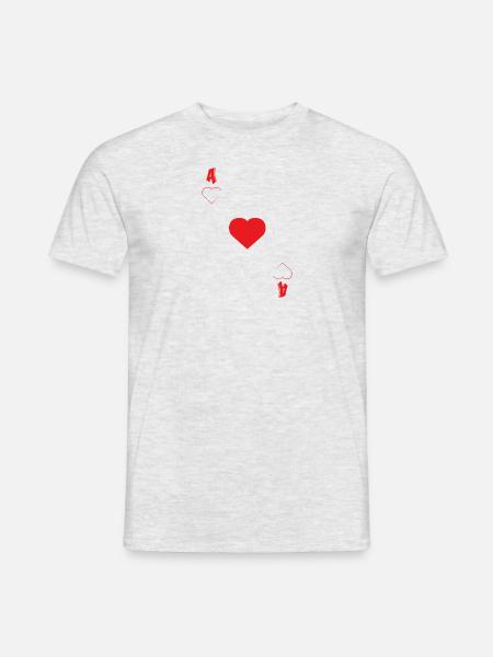 Ass Karte Herz Glück Liebe Geschenk Freude - Männer T-Shirt - Grau meliert