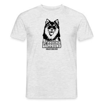 FINNISCHER LAPPHUND coolest dog ever Hundespruch - Männer T-Shirt - Grau meliert - Vorne - AI Model Male 178 dark (178cm)