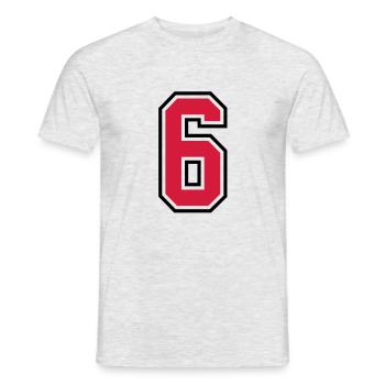 sports jersey number 6 six - T-shirt homme - gris chiné - Devant - AI Model Male 178 dark (178cm)