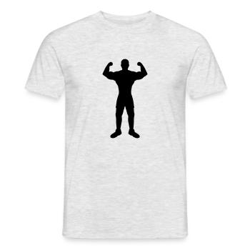 Poses Silhouette Musculateur Culturiste - T-shirt homme - gris chiné - Devant - AI Model Male 178 dark (178cm)