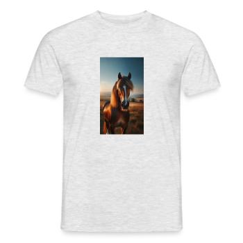 Horse - Men's T-Shirt - heather grey - Front - AI Model Male 178 dark (178cm)