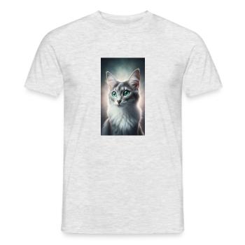 Cat - Men's T-Shirt - heather grey - Front - AI Model Male 178 dark (178cm)