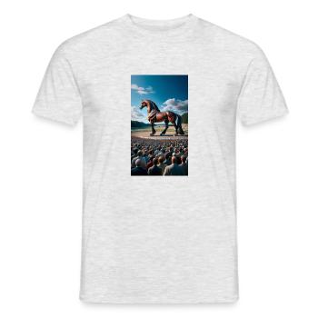 Trotting horse - Men's T-Shirt - heather grey - Front - AI Model Male 178 dark (178cm)