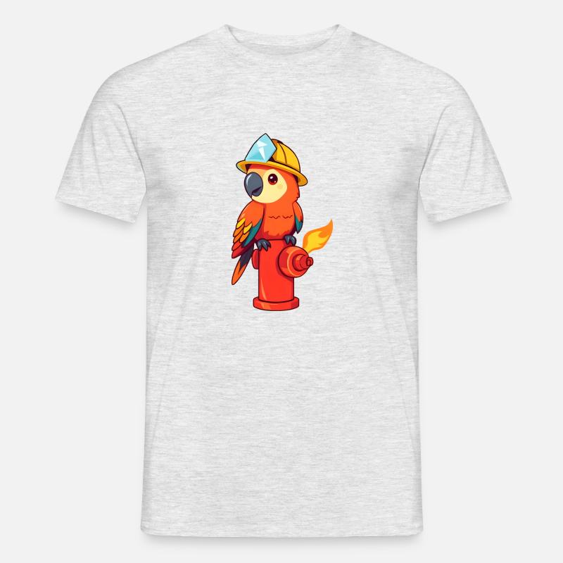 Fröhlicher Bauheld mit Edelsteinschatz - Männer T-Shirt - Grau meliert
