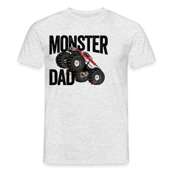 Monster-Papa - Männer T-Shirt - Grau meliert - Vorne - AI Model Male 178 dark (178cm)