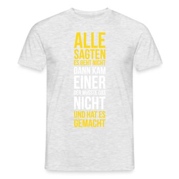 Innovation Spruch neue Wege clever geht nicht - Männer T-Shirt - Grau meliert - Vorne - AI Model Male 178 dark (178cm)