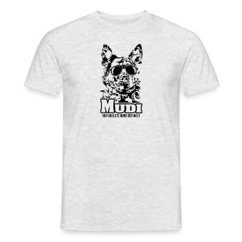 MUDI coolster Hund Hundespruch Wilsigns Hunde - Männer T-Shirt - Grau meliert - Vorne - AI Model Male 178 dark (178cm)