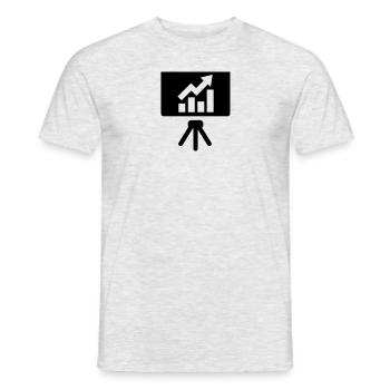 Paperchart Flipchart Diagramme Icône Symbole Caractère - T-shirt homme - gris chiné - Devant - AI Model Male 178 dark (178cm)