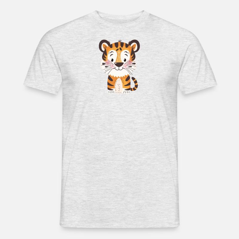 Tiger Katzen Leopard - Männer T-Shirt - Grau meliert
