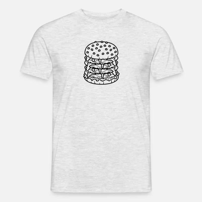 design high multiple lay cool hamburger cheeseburg - Men’s T-shirt - heather grey