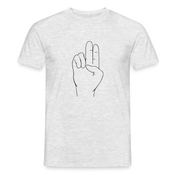 Hand sign - Men's T-Shirt - heather grey - Front - AI Model Male 178 dark (178cm)