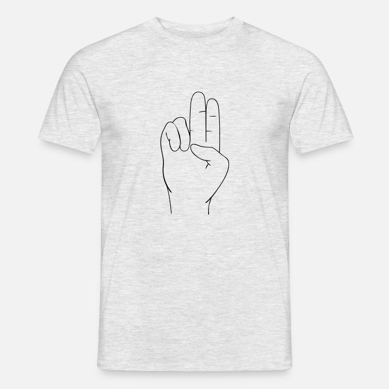 Handzeichen - Männer T-Shirt - Grau meliert
