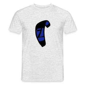 kite_n7_vec_2 de - Männer T-Shirt - Grau meliert - Vorne - AI Model Male 178 dark (178cm)