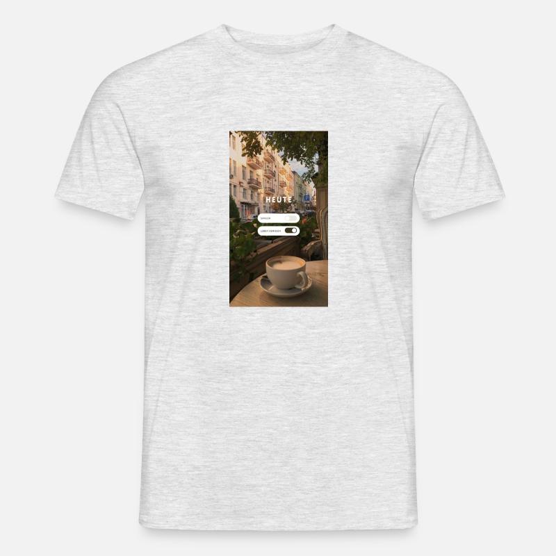 Leben genießen Erinnerung - Männer T-Shirt - Grau meliert