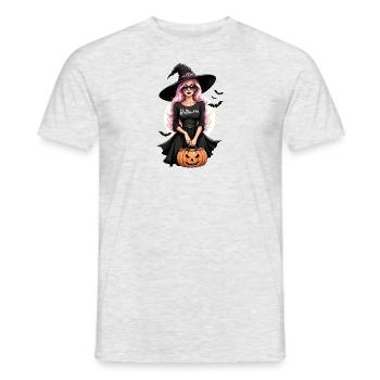 Witch Woman Halloween Costume Gift Pumpkin - Men's T-Shirt - heather grey - Front - AI Model Male 178 dark (178cm)