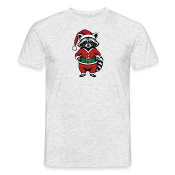 Cadeau de Noël du Père Noël raton laveur - T-shirt homme - gris chiné - Devant - AI Model Male 178 dark (178cm)