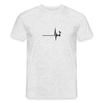 Heartbeat Music Note - T-shirt homme - gris chiné - Devant - AI Model Male 178 dark (178cm)