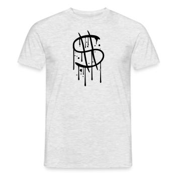 déposer graffiti humide spray dollar symbole signe - T-shirt homme - gris chiné - Devant - AI Model Male 178 dark (178cm)