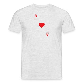 Ass Karte Herz Glück Liebe Geschenk Freude - Männer T-Shirt - Grau meliert - Vorne - AI Model Male 178 dark (178cm)