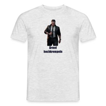 Ärmel hochkrempeln - machen - Männer T-Shirt - Grau meliert - Vorne - AI Model Male 178 dark (178cm)