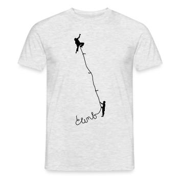 Climbing 1 - Men's T-Shirt - heather grey - Front - AI Model Male 178 dark (178cm)
