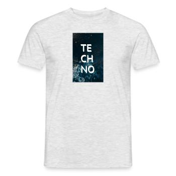 Techno lover Musikfestival Universum - Männer T-Shirt - Grau meliert - Vorne - AI Model Male 178 dark (178cm)