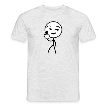 Fuck you stickman (2 col) - Männer T-Shirt - Grau meliert - Vorne - AI Model Male 178 dark (178cm)