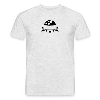 étoiles bannière texte champ écrire bowling grève - T-shirt homme - gris chiné - Devant - AI Model Male 178 dark (178cm)