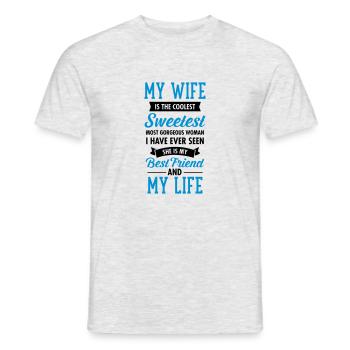 My Wife Is The Sweetest... - Men's T-Shirt - heather grey - Front - AI Model Male 178 dark (178cm)